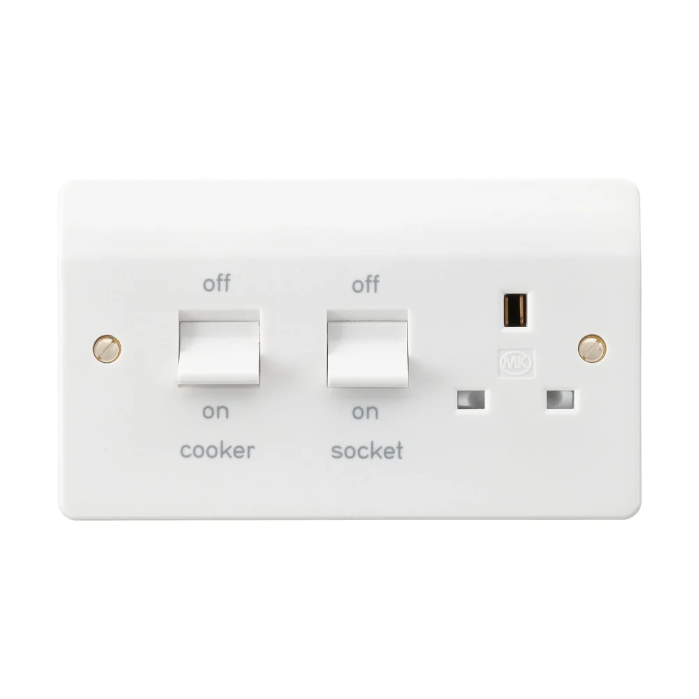 MK Logic Plus 45A DP Cooker Control Unit with 13A Switched Socket — product photo